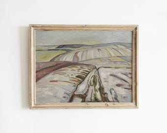 Unframed Abstract Landscape Print: French Country Wall Art, Neutral Cottagecore Decor