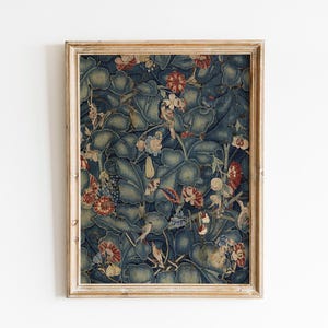 Cottage Core Decor Birds Textile Wall Decor | Moody Wall Art | Large Wall Art | Apartment Decor | Printed and Shipped Wall Art