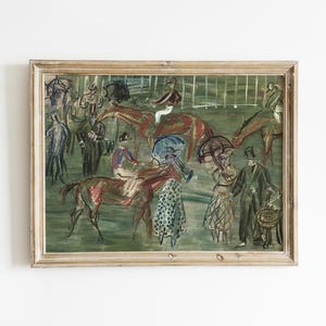 Vintage Equestrian Art Print | Abstract Horse Landscape | Cottagecore Decor | Printed and Shipped