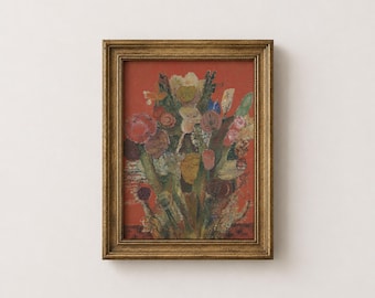Victorian Floral Bouquet Art Print | Abstract Grandmillennial Decor