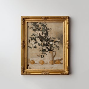 Cottage Core Decor Botanical Wall Art | Vintage Floral Bouquet Oil Painting | Victorian Aesthetic Wall Art | Printed and Shipped Wall Art