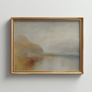 Earth Tones Abstract Landscape Oil Painting Print, Unframed Neutral Cottagecore Wall Art