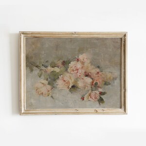 Cottagecore Decor Floral Wall Art | Vintage Botanical Oil Painting | Aesthetic Room Decor Neutral Wall Art Printed and Shipped