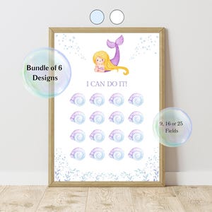 Mermaid Reward Chart – Kids Habit Tracker (Digital Download)
