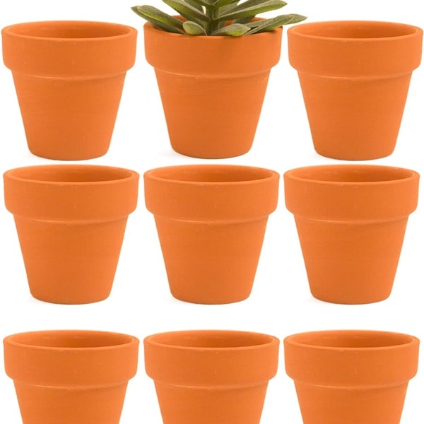 9 Pcs Small Mini Clay Pots 2.1 Inches Terracotta Pot Clay Ceramic Pottery Planter Cactus Flower Pots Succulent Nursery Pots