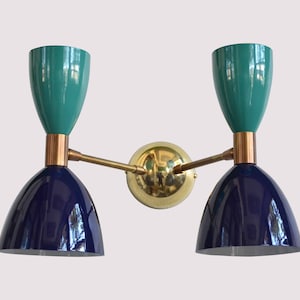 Handmade Unique Colorful Design Double Sconces Mid Century Brass Wall Lamp Decor