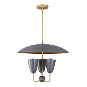 Mid Century Brass Sputnik Chandelier: Scandinavian Pendant Light