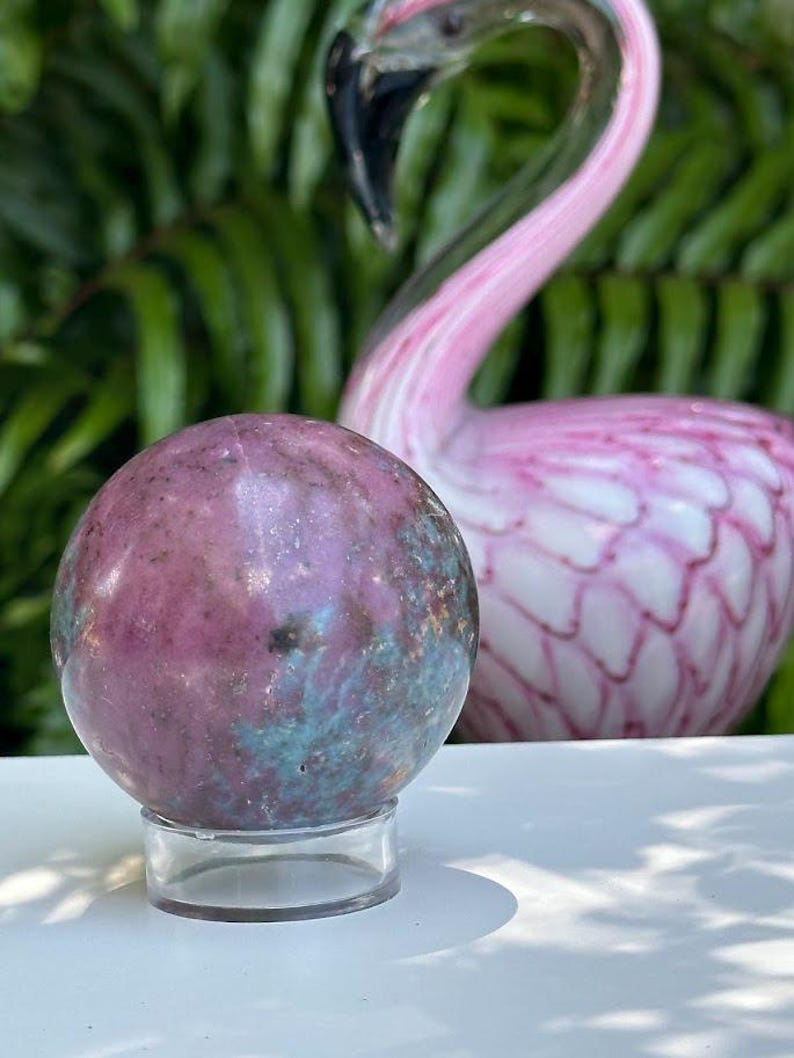 Ruby Kyanite 53mm sphere. UV Reactive!!
