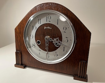 Stunning Rare Citizen Postmodern Pendulum Desk Clock Neo Art Deco