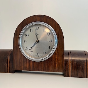 Enfield James Walker Wooden Mantle Wind-up Clock Restored