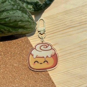 Cinnamon Roll |Acrylic Keychain| 2 inch | Double Sided | Cute dessert/pastry charm, kawaii aesthetic, cinnabun keychain, perfect gift
