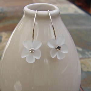 Spring Frost White Lucite Earrings Gold Filled or Sterling Silver image 2