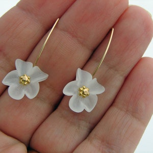 Spring Frost White Lucite Earrings Gold Filled or Sterling Silver image 4