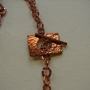 Aqua Glass and Copper Chain Necklace image 5