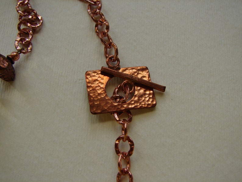 Aqua Glass and Copper Chain Necklace image 5