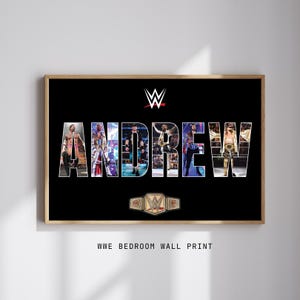 Personalised WWE Digital Wall Art – Custom Wrestling Name Print | WWE Fan Gift | Printable Wrestling Decor for Kids & Adults