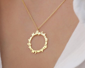 5 Name Handwriting Necklace, Twin Gift, Personalized Jewelry, Custom Name Necklace, Personalized Gift, Baby Shower, Christmas Gift for Her
