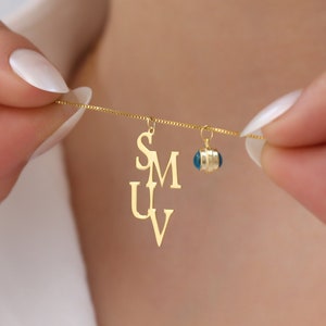 Collar inicial de mal de ojo de oro, protección y personalización, regalo del Día de las Madres, regalo para la mejor amiga, plata de ley, elegante y de moda