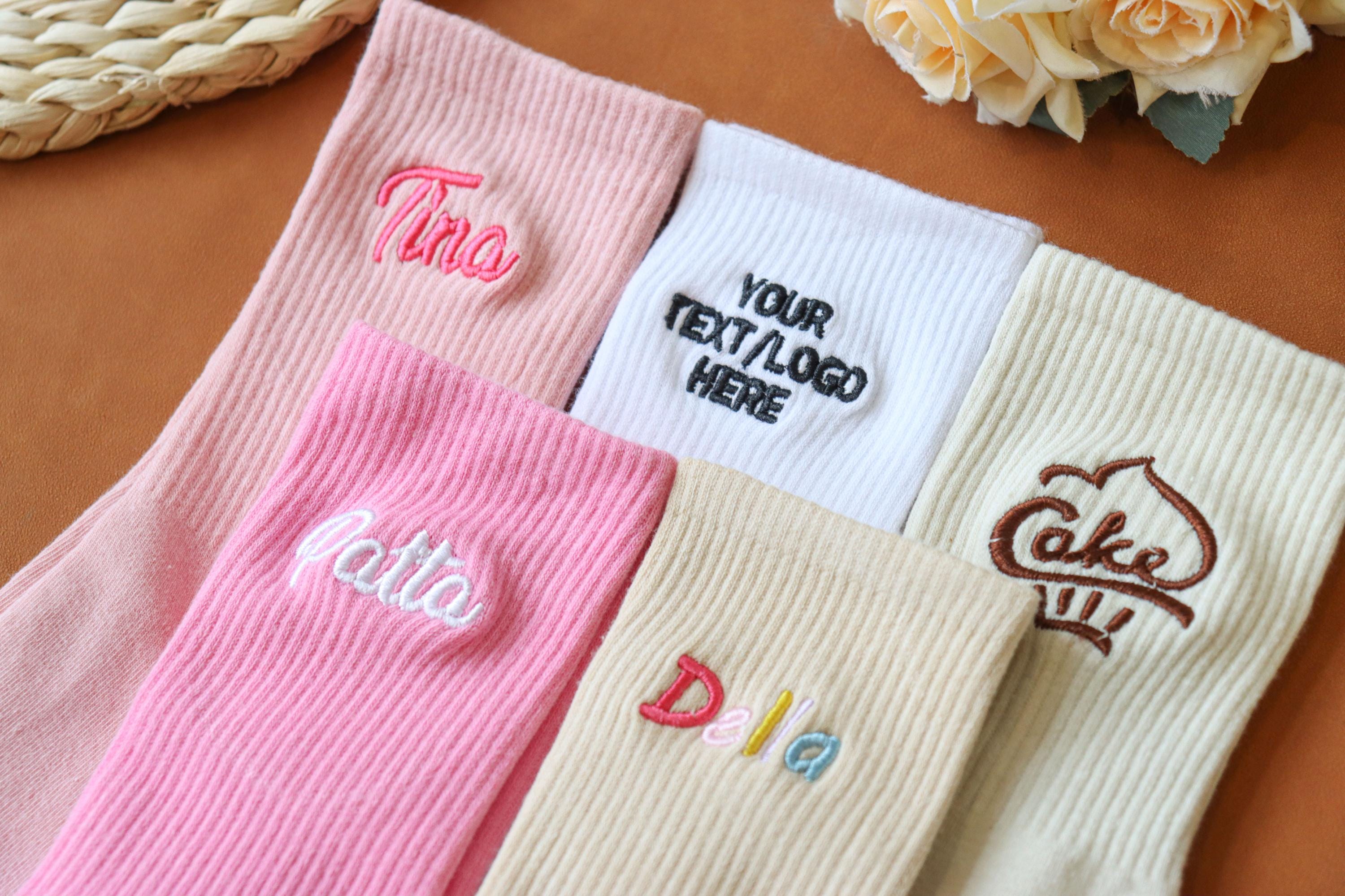 Customized embroidered socks with your name, text, and logo, personalized women&#39;s socks, personalized unique gifts, sports socks, team socks