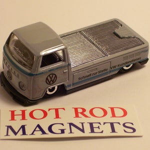 Volkswagen T2 Pickup Truck Magnet : Hot Rod, Man Cave, Refrigerator, Toolbox, Party Favor, VW, German, Garage, Birthday Gift, For Him
