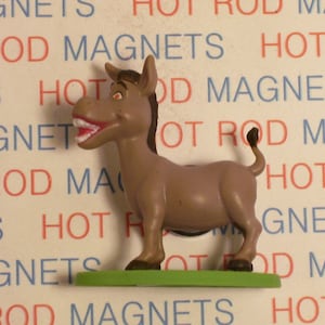 Donkey 3D Figure Magnet - Shrek Movie, Cartoon, Kids Room, Cake Topper, Collectible, Party Favor, Dreamworks, Kitchen Decor, Gift, Sidekick