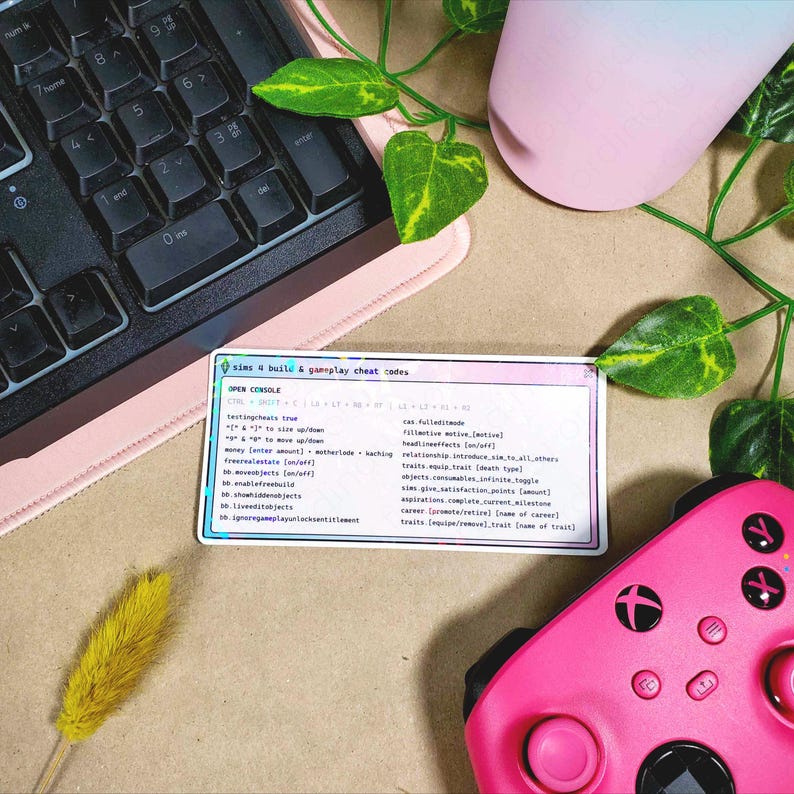 SIMS4 CHEAT LARGE STICKER: Holographic | Waterproof for Laptop & Water ...