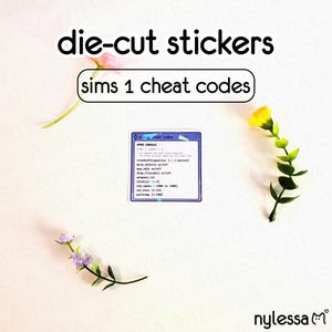 SIMS 1 CHEAT STICKERS | Homemade Sims 1 Waterproof Vinyl Stickers with holographic effect | For laptop and water bottle
