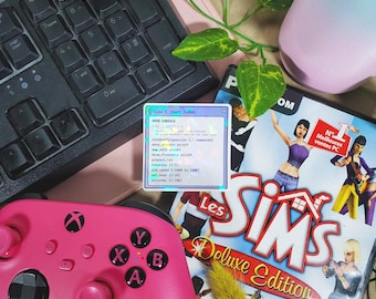 SIMS1 CHEAT CODE STICKER: Holographic | Waterproof for laptop & water bottle | Made in Canada