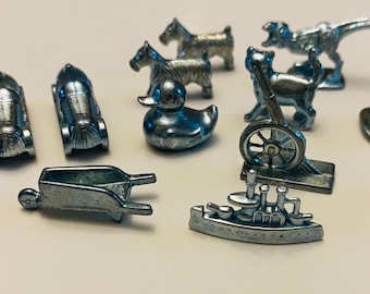 Monopoly Tokens - 12+ Monopoly Game Pieces for Replacement or  Crafts Unusual Dinosaur  Duck Cat plus usual