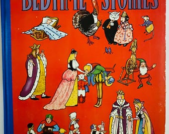 Bedtime Stories Illustrated  by Mary Ellsworth Vintage Hardcover Book Rare 1941 large print Saalfield Publishing