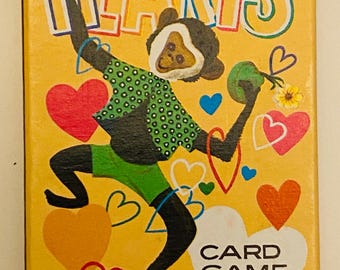 Hearts 1960s Vintage Playing Cards with Animals Whitman Full Deck