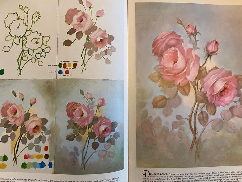 How to Draw and Paint Roses and Other Flowers Vintage Walter Foster Art ...