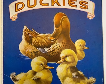 Duckies Illustrated 1940s Story Book Softcover 7-1/4 in x 8-1/4 in Ducks