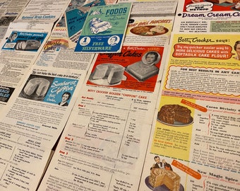 Betty Crocker 1940s 50s Recipes Lot Foldouts