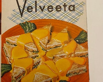 Velveeta Recipe Booklet 1940s Cookbook leaflet 14 Superb Recipes for Smooth Melting Velveeta