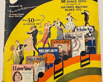 1920s Feist Dance Folio Songbook Sheet Music for 30 Dances Foxtrot Waltz Vintage Booklet