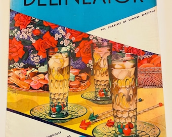 Vintage 1930’s  Delineator Magazine July 1932 Large Fashion Summer Dresses stories and ads