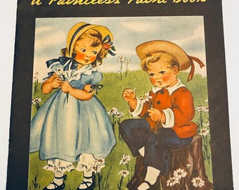 Vintage 1941 Busy Time A Paintless Paint Book Childrens Unused Coloring Book Samuel Lowe