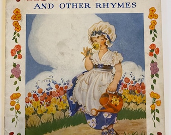 Mistress Mary and Other Rhymes Illustrated 1940s Story Book Softcover 7-1/4 in x 8-1/4 in
