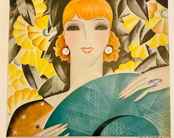 Vintage 1920’s  Delineator Magazine August 1928 Helen Dryden Cover Artwork Large Fall Fashions advertisements stories  Free Shipping