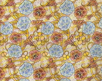 NASTURTIUM Vintage Paris Gift Wrap Sheet - 1890s Art Nouveau Gift Wrap - Nasturtium One Sheet Folded Opens to 27-1/2 x 19-5/8 in
