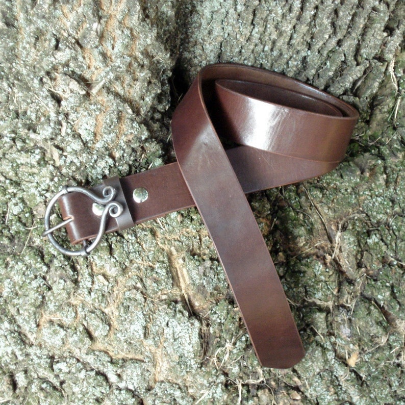 Custom leather belt with blacksmith made buckle | Etsy