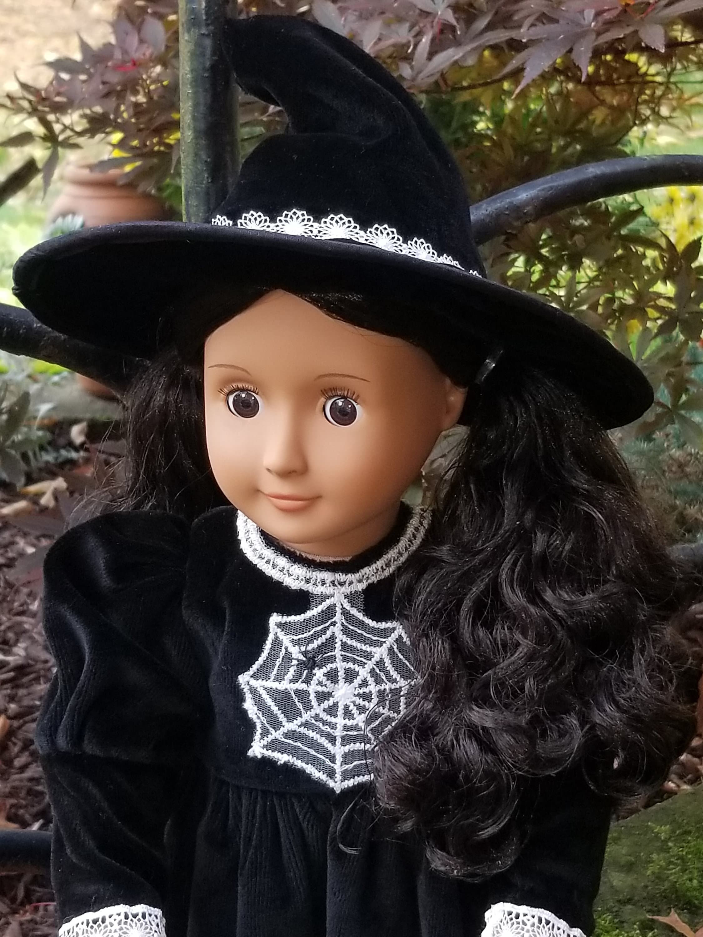 Ooak Heirloom Witch Costume for 18 Inch Doll: Upcycled Velour, Hand…