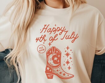 Western 4th of July Shirt, Cosmic Cowgirl Shirt, Independence Day Tee, Patriotic Shirt, Western Graphic Comfort Colors Tee