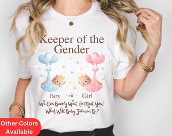 Keeper of the Gender Shirt We Can Bearly Wait For You What Will Baby Be Personalized Gender Keeper Shirt for Gender Reveal Shirt