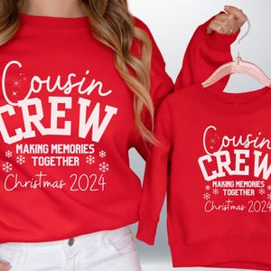 Personalized Cousin Crew Matching Sweatshirts Kids Youth & Adult Custom Cousins Christmas 2025 Group Making Memories Together Long Sleeves
