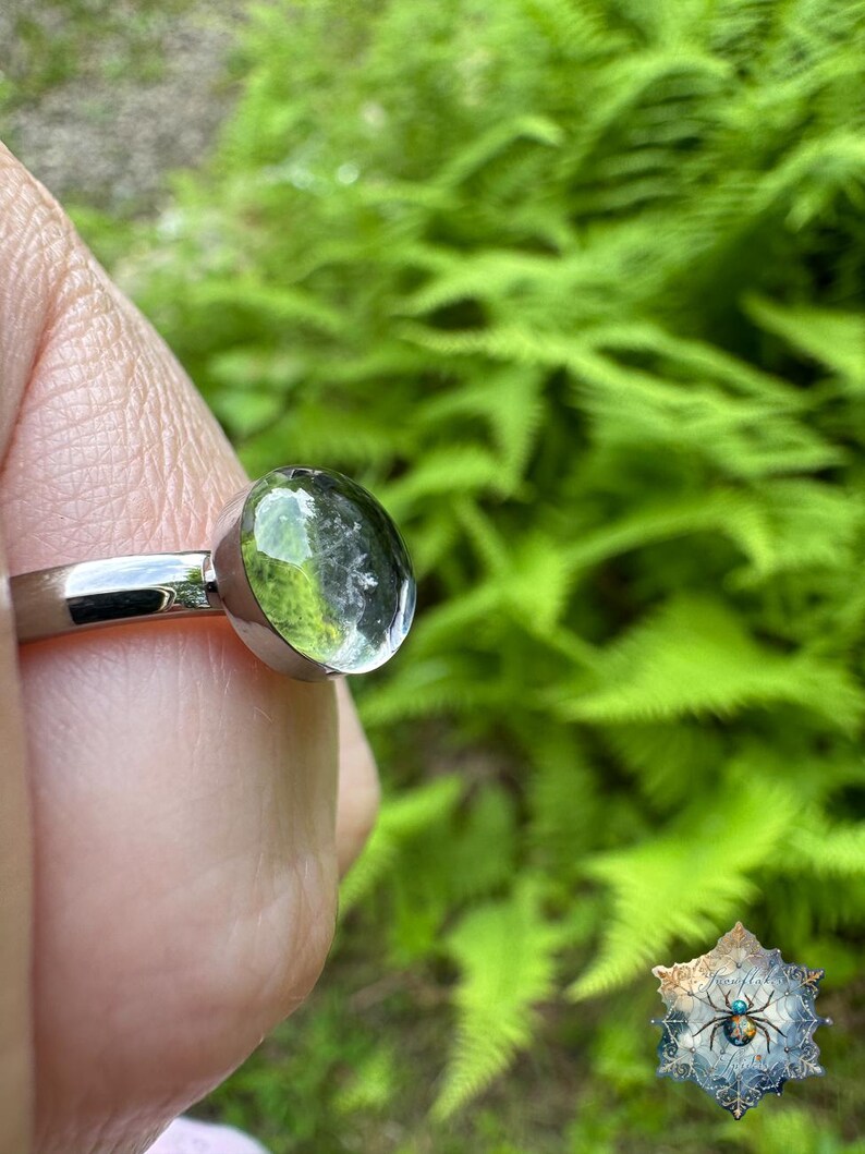 One-of-a-Kind Real Preserved Snowflake Capture in Stainless Steel Ring Size 7 image 13