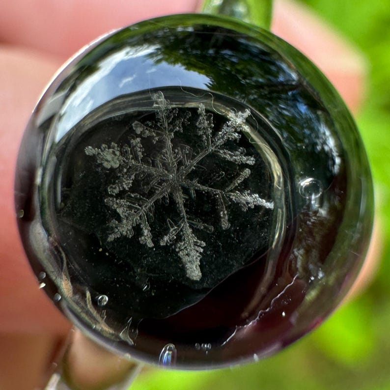 One-of-a-Kind Real Preserved Snowflake Capture in Stainless Steel Ring Size 7 image 5