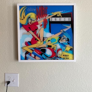 Arcade Glow XL – 20&quot; x 20&quot; Illuminated Pinball Backglass Art – &quot;DOUBLE UP&quot;, 1970