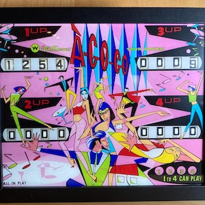 Retro Glow Pinball Art | 8&quot;x 10&quot; Illuminated Framed Print - &quot;A-GO-GO&quot; - 1969